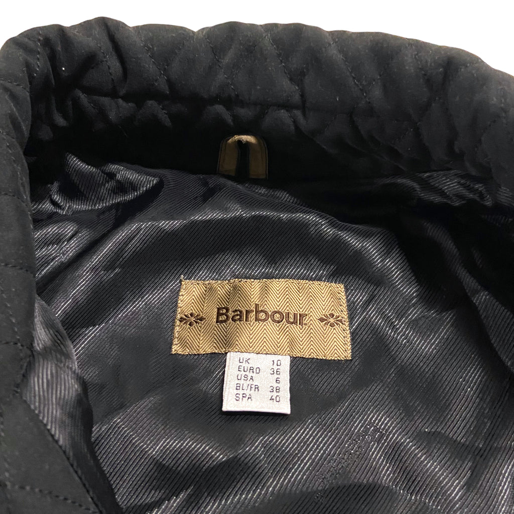 Barbour Women's Quilted Jacket | Vintage High End Luxury Designer Black VTG | Vintage Messina Hembry | Thrift | Second-Hand Messina Hembry | Used Clothing | Messina Hembry 