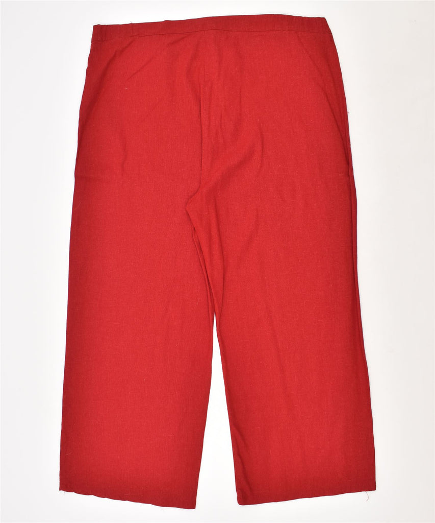 NOVA MODA Womens Capri Casual Trousers Large W34 L22 Red Linen Vintage | Vintage | Thrift | Second-Hand | Used Clothing | Messina Hembry 