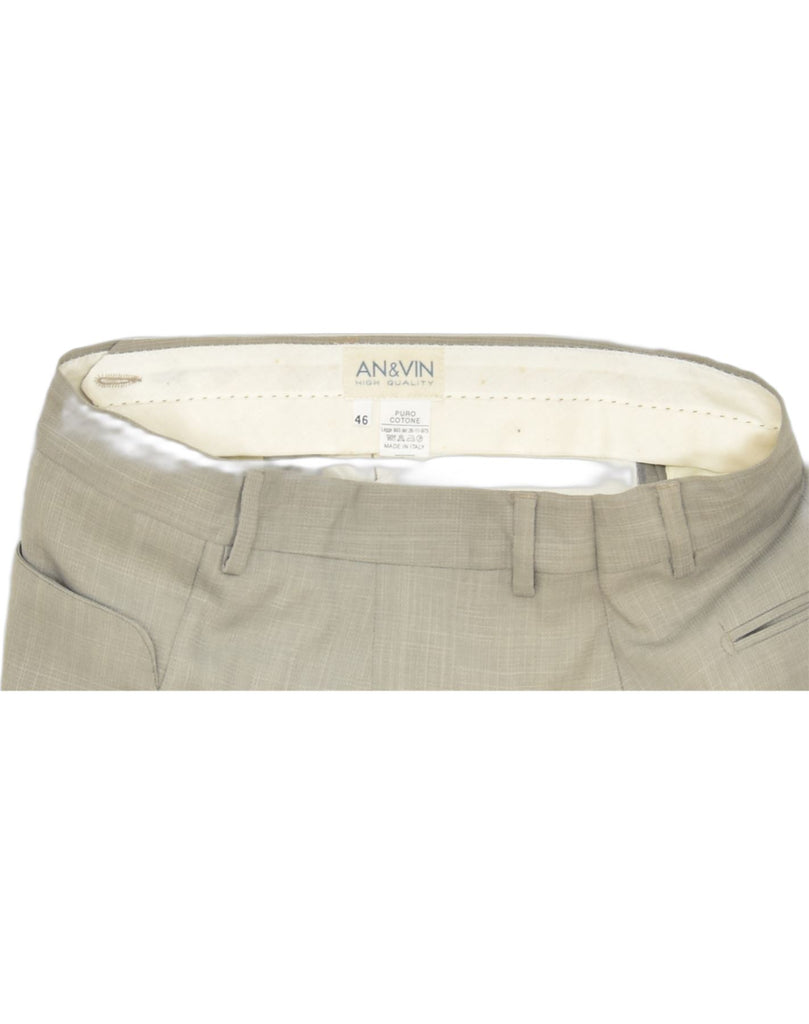 AN & VIN Womens Slim Fit Casual Trousers IT 46  Large W31 L37 Beige Cotton | Vintage | Thrift | Second-Hand | Used Clothing | Messina Hembry 