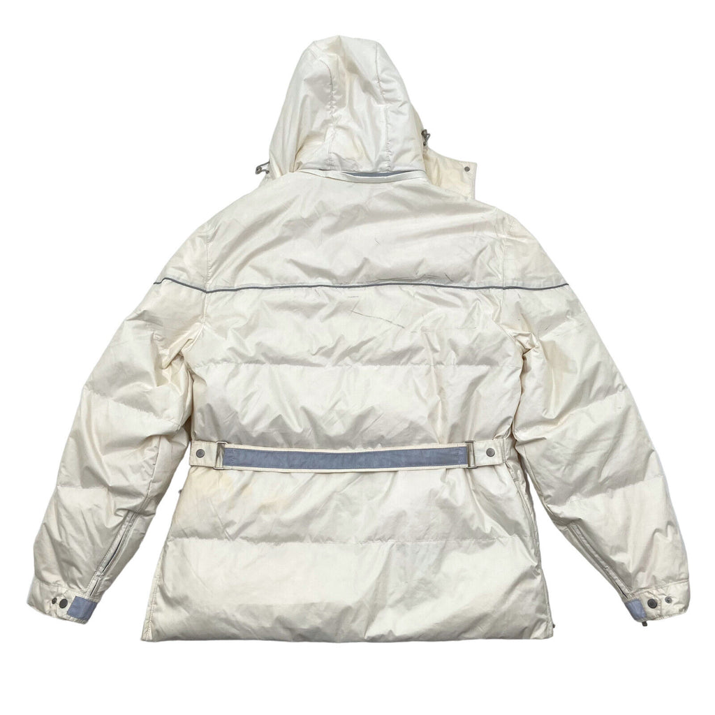 Belstaff Silver White Padded Winter Coat | Vintage High End Designer Puffer VTG | Vintage Messina Hembry | Thrift | Second-Hand Messina Hembry | Used Clothing | Messina Hembry 