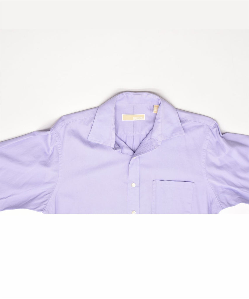 MICHAEL KORS Mens Shirt Size 15 1/2 Medium Purple Cotton | Vintage | Thrift | Second-Hand | Used Clothing | Messina Hembry 