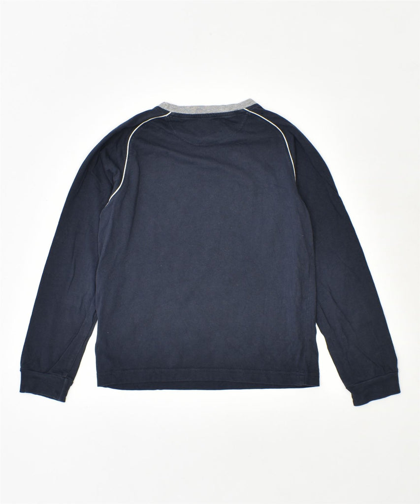 CHAMPION Boys Graphic Top Long Sleeve 9-10 Years Medium Navy Blue Cotton | Vintage | Thrift | Second-Hand | Used Clothing | Messina Hembry 