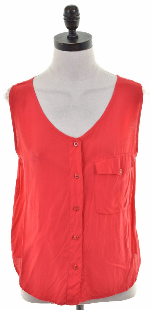 DUE ESSE Womens Top Sleeveless UK 16 Large Red Viscose Vintage | Vintage | Thrift | Second-Hand | Used Clothing | Messina Hembry 