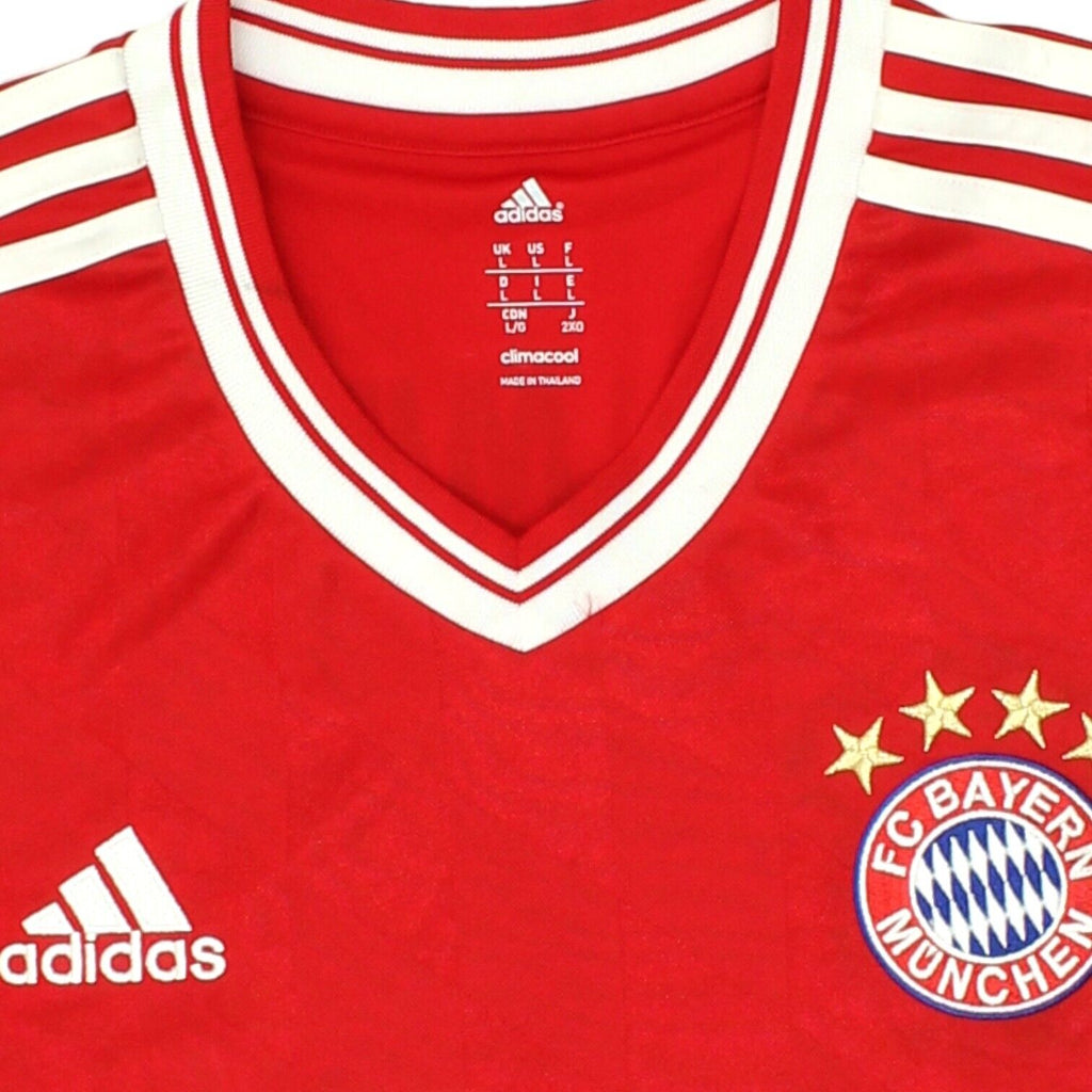 Bayern Munich 2013-14 Adidas Mens Red Home Shirt | German Football Sportswear | Vintage Messina Hembry | Thrift | Second-Hand Messina Hembry | Used Clothing | Messina Hembry 