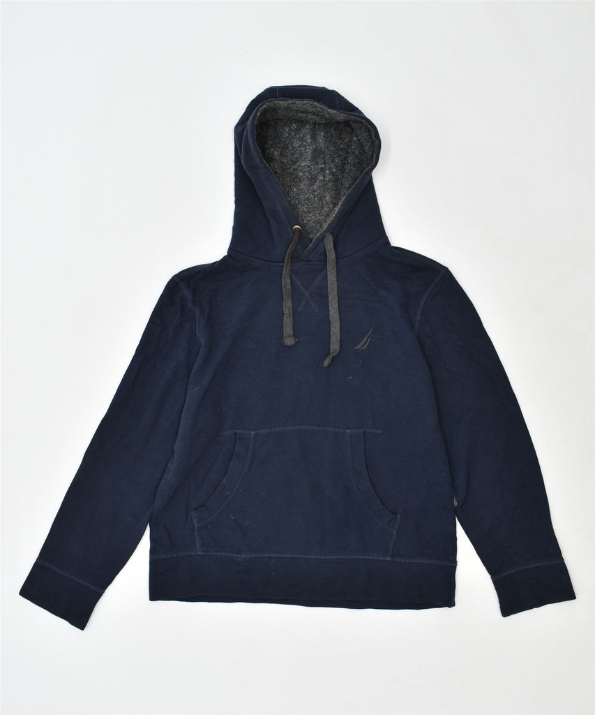 NAUTICA Mens Hoodie Jumper Small Navy Blue Cotton | Vintage | Thrift | Second-Hand | Used Clothing | Messina Hembry 