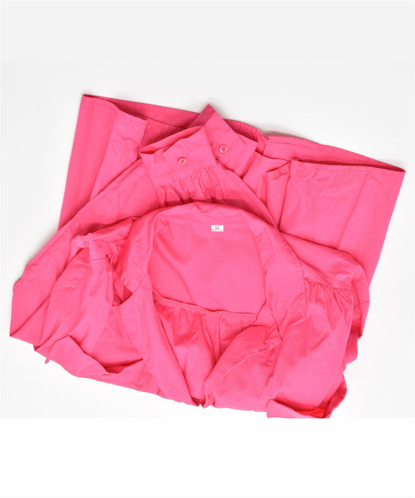 VINTAGE Womens Oversized Shirt UK 14 Medium Pink Polyester | Vintage | Thrift | Second-Hand | Used Clothing | Messina Hembry 