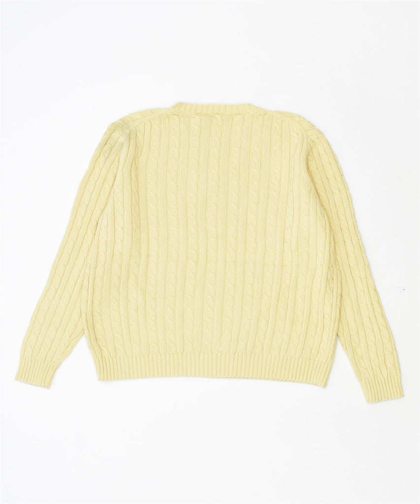 L.L.BEAN Womens Crew Neck Jumper Sweater UK 18 XL Yellow Cotton | Vintage | Thrift | Second-Hand | Used Clothing | Messina Hembry 