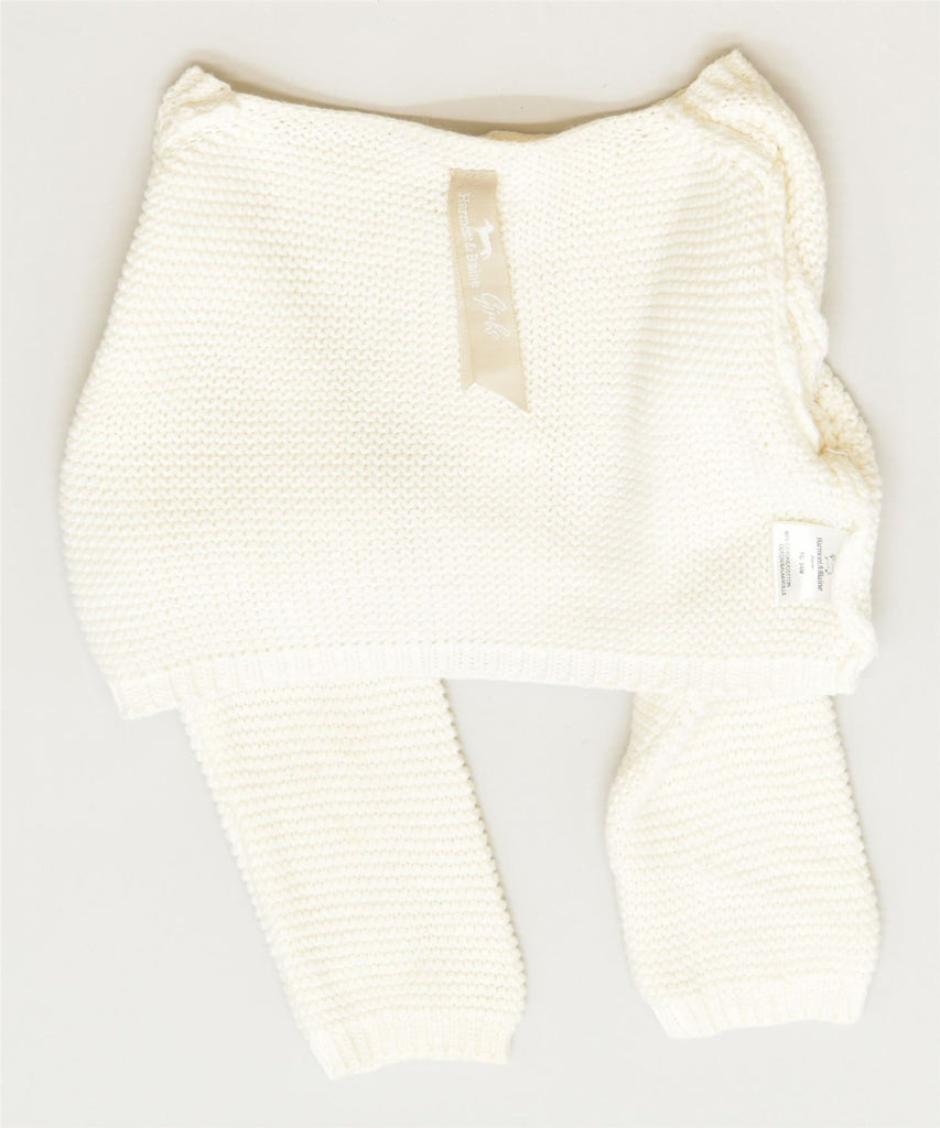 HARMOUNT & BLAINE Girls Cardigan Sweater 3-6 Months White Cotton Classic | Vintage | Thrift | Second-Hand | Used Clothing | Messina Hembry 