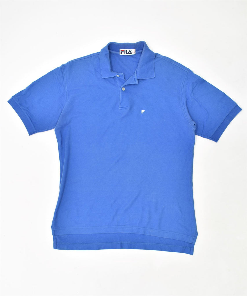 FILA Mens Polo Shirt IT 48 Medium Blue Cotton | Vintage | Thrift | Second-Hand | Used Clothing | Messina Hembry 