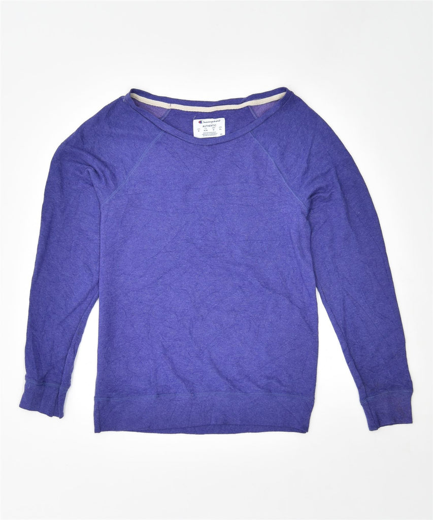 CHAMPION Womens Sweatshirt Jumper UK 12 Medium Purple Rayon | Vintage | Thrift | Second-Hand | Used Clothing | Messina Hembry 