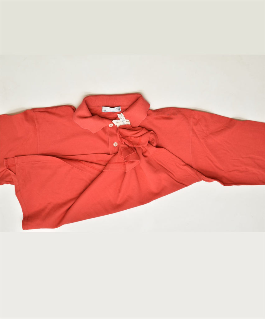 SERGIO TACCHINI Mens Long Sleeve Polo Shirt IT 46 Small Red Cotton | Vintage | Thrift | Second-Hand | Used Clothing | Messina Hembry 