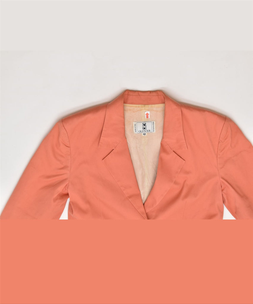 OLIVER BY VALENTINO Womens Short Sleeve Blazer Jacket IT 42 Medium Orange | Vintage | Thrift | Second-Hand | Used Clothing | Messina Hembry 