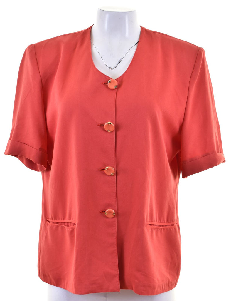 ANTONIO CAPASSO Womens 4 Button Blazer Jacket Short Sleeve IT 46 Large Red - Second Hand & Vintage Designer Clothing - Messina Hembry