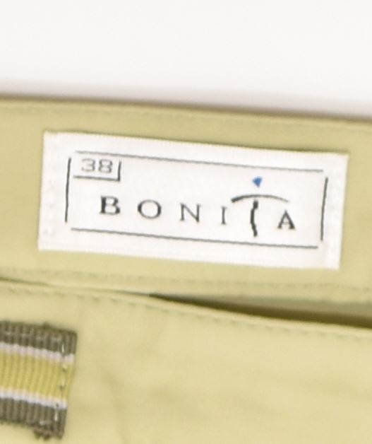 BONITA Womens Straight Casual Trousers EU 38 Small W26 L28 Khaki Cotton | Vintage | Thrift | Second-Hand | Used Clothing | Messina Hembry 