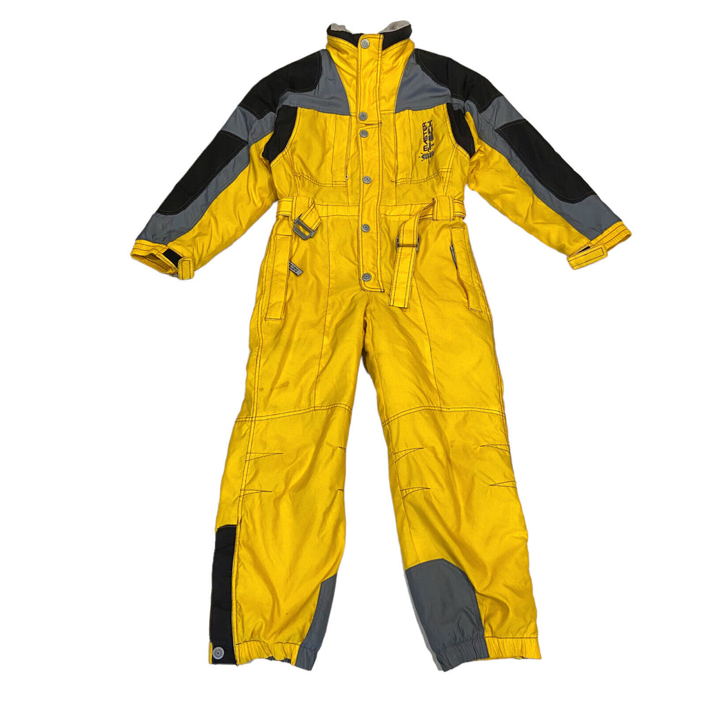 Master Tech Kids Ski Suit | Vintage Retro Winter Sports Snowsuit Yellow VTG | Vintage Messina Hembry | Thrift | Second-Hand Messina Hembry | Used Clothing | Messina Hembry 