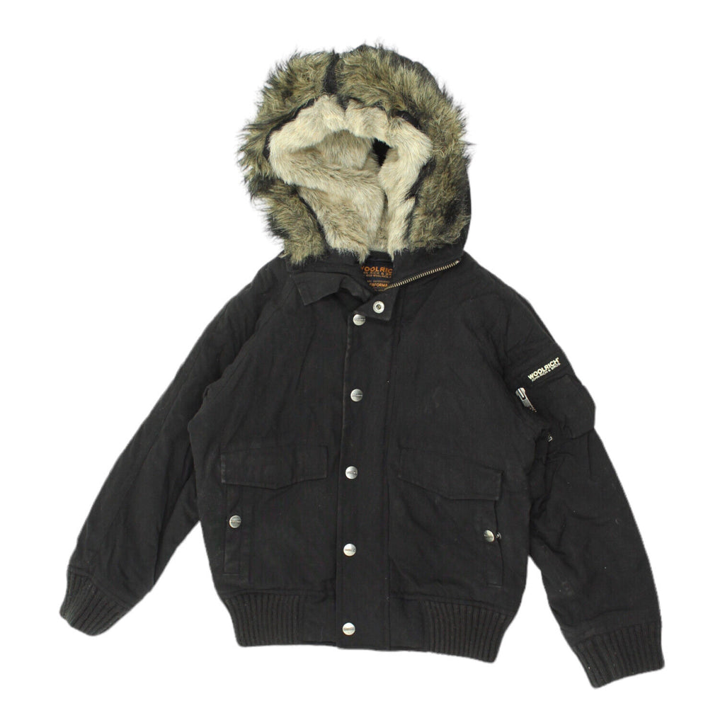 Woolrich Kids Performance Black Boys Parka Jacket | Vintage Padded Faux Fur Coat | Vintage Messina Hembry | Thrift | Second-Hand Messina Hembry | Used Clothing | Messina Hembry 