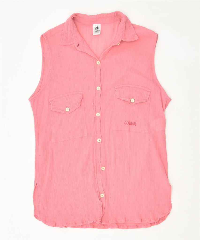 COLMAR Womens Sleeveless Shirt Blouse UK 12 Medium Pink | Vintage | Thrift | Second-Hand | Used Clothing | Messina Hembry 