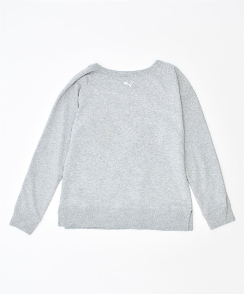 PUMA Womens Graphic Sweatshirt Jumper UK 10 Small Grey Cotton | Vintage | Thrift | Second-Hand | Used Clothing | Messina Hembry 