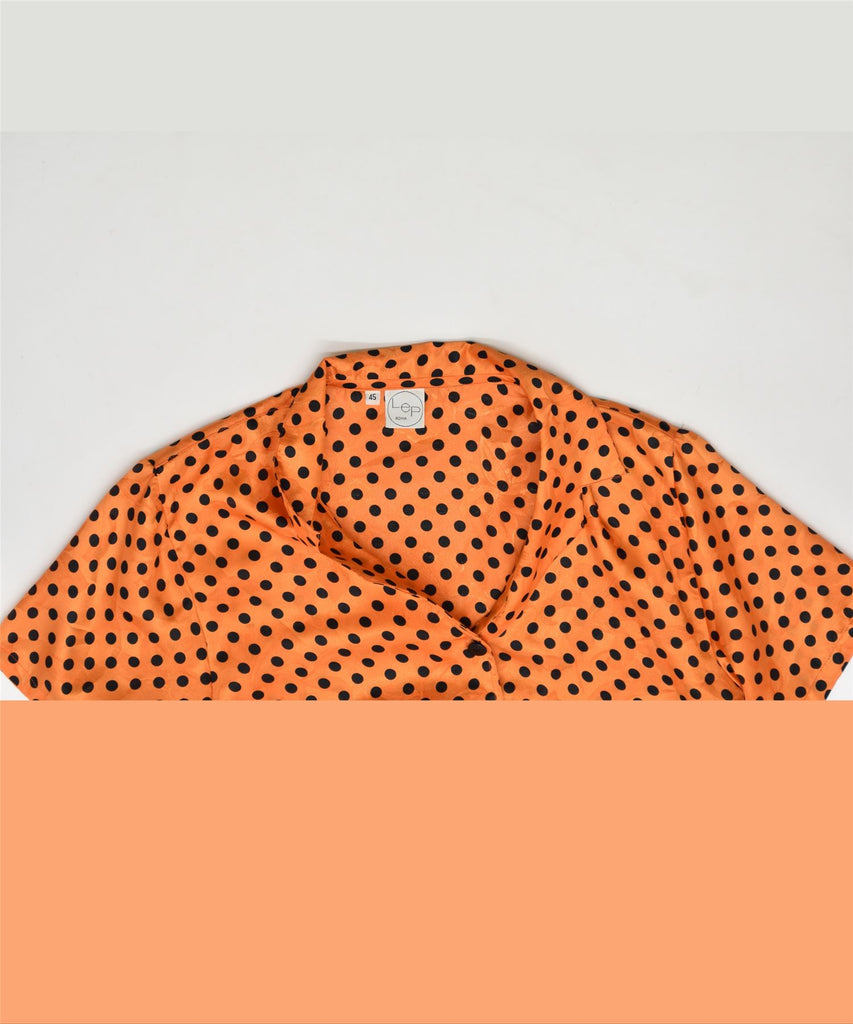 LEP Womens Short Sleeve Shirt Blouse IT 45 Medium Orange Polka Dot Vintage | Vintage | Thrift | Second-Hand | Used Clothing | Messina Hembry 