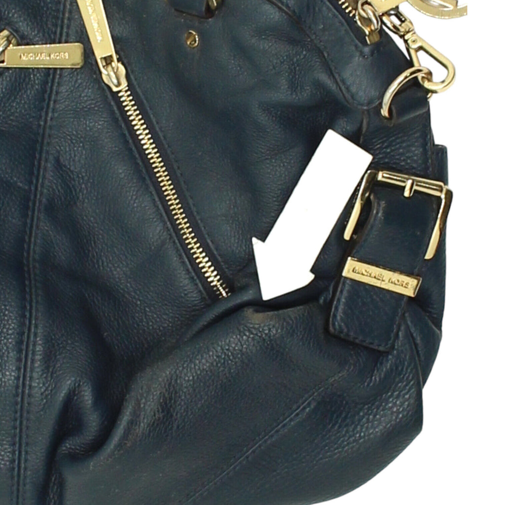 Michael Kors Womens Blue Zip Up Leather Handbag | Vintage Designer Ladies VTG | Vintage Messina Hembry | Thrift | Second-Hand Messina Hembry | Used Clothing | Messina Hembry 