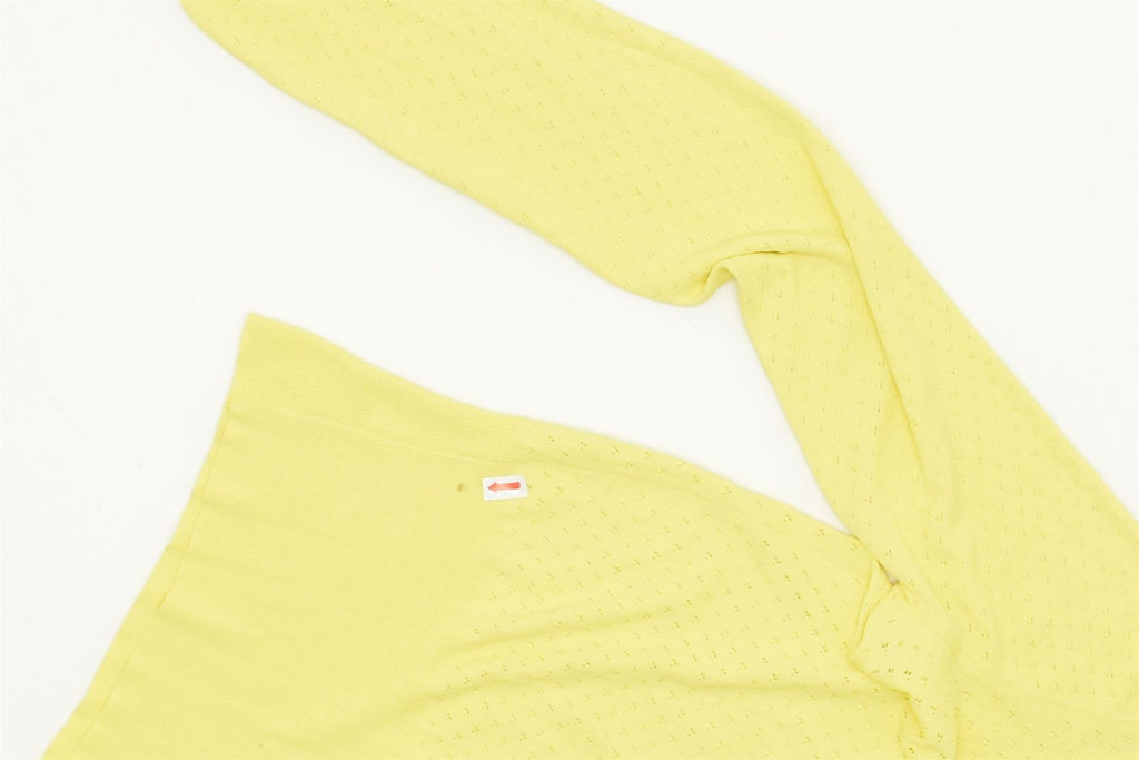 LIU JO Womens V-Neck Jumper Sweater UK 14 Medium Yellow | Vintage | Thrift | Second-Hand | Used Clothing | Messina Hembry 