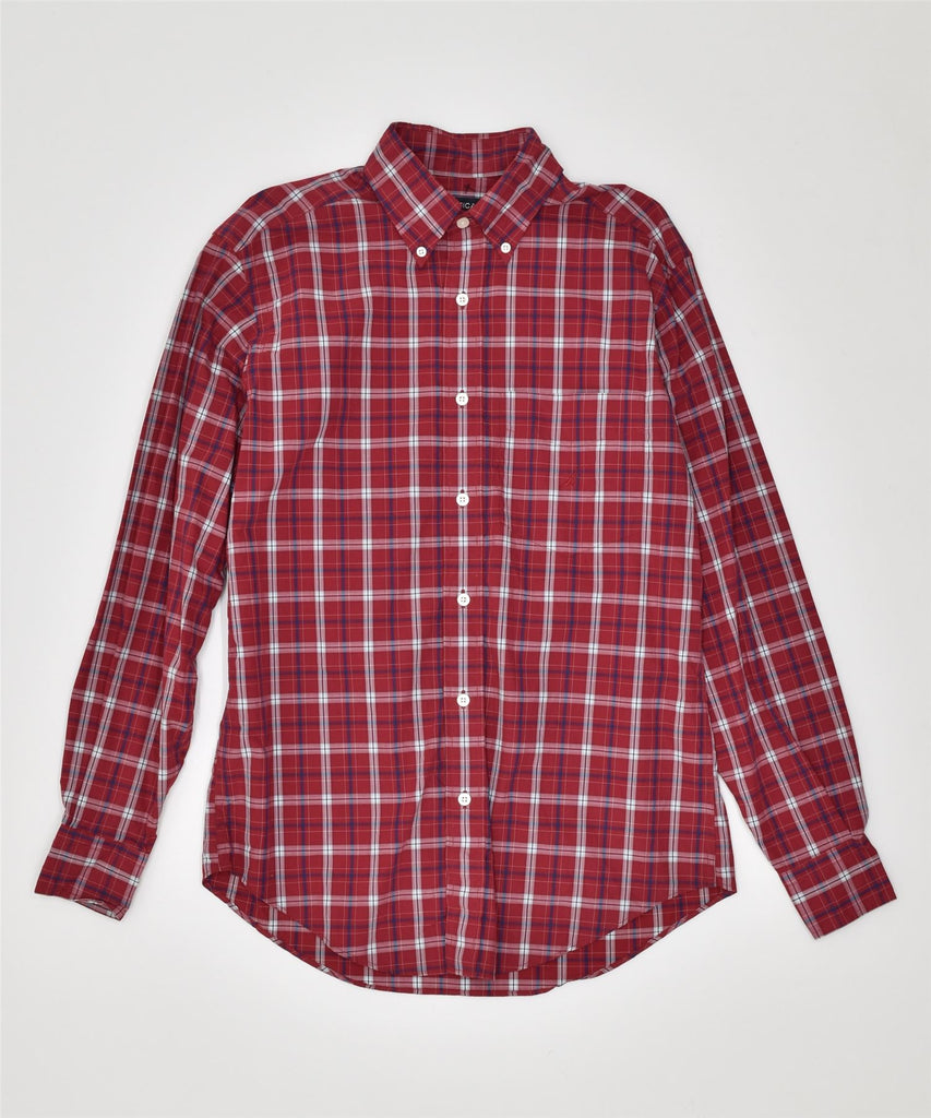 NAUTICA Mens Sanded Poplin Shirt Small Red Check Cotton | Vintage | Thrift | Second-Hand | Used Clothing | Messina Hembry 