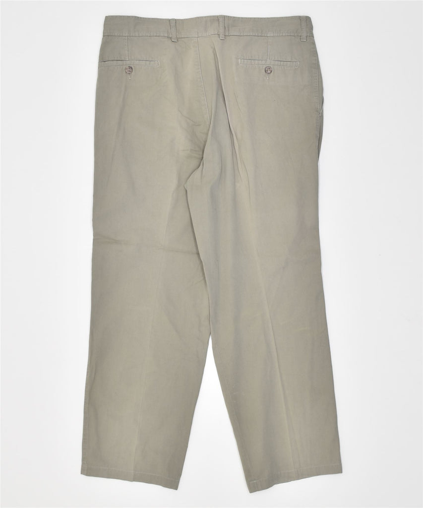 BELFE & BELFE Mens Straight Chino Trousers IT 54 2XL W37 L26 Khaki Cotton | Vintage | Thrift | Second-Hand | Used Clothing | Messina Hembry 
