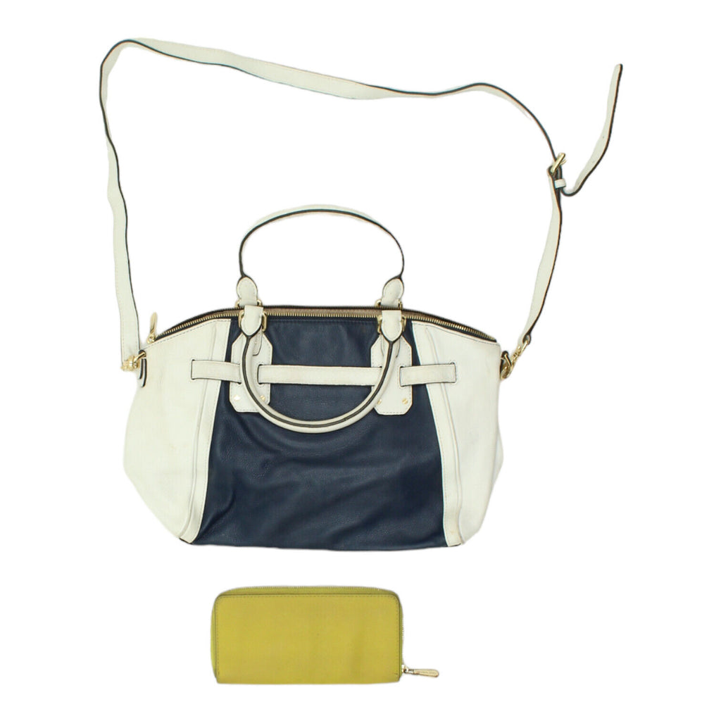 Michael Kors Womens White Blue Crossbody Bag | Vintage Designer Ladies Bag VTG | Vintage Messina Hembry | Thrift | Second-Hand Messina Hembry | Used Clothing | Messina Hembry 