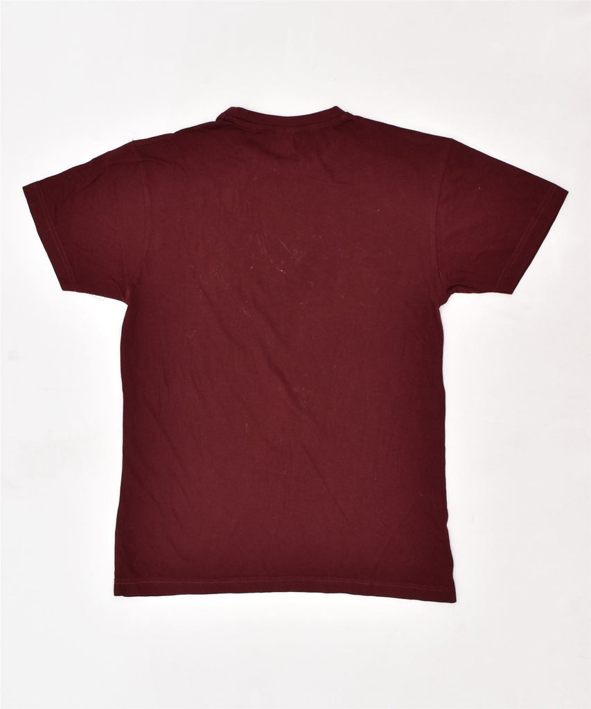 SMARTEE Mens Graphic T-Shirt Top Small Burgundy Cotton | Vintage | Thrift | Second-Hand | Used Clothing | Messina Hembry 