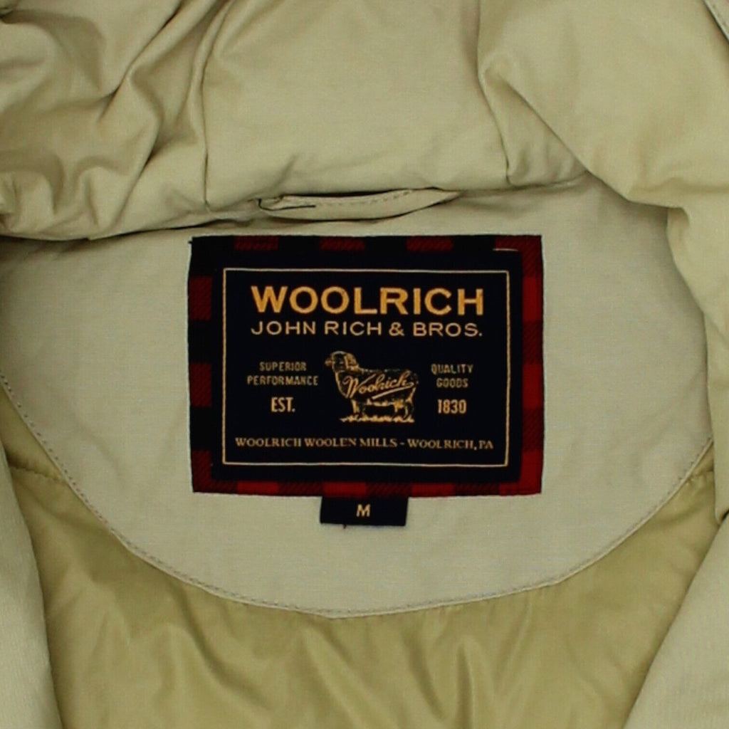 Woolrich Mid Length Mens Beige Padded Winter Coat | Vintage High End Outdoors | Vintage Messina Hembry | Thrift | Second-Hand Messina Hembry | Used Clothing | Messina Hembry 