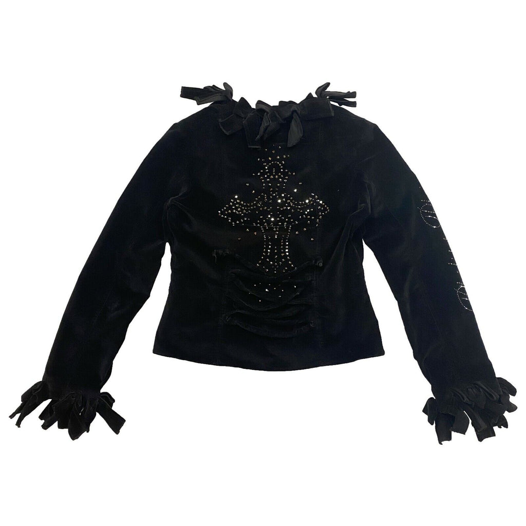 Philipp Plein Diamante V Neck Jacket | Vintage Luxury High End Designer Velvet | Vintage Messina Hembry | Thrift | Second-Hand Messina Hembry | Used Clothing | Messina Hembry 