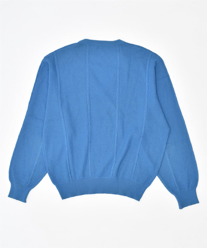 GEA Mens V-Neck Jumper Sweater Medium Blue Vintage | Vintage | Thrift | Second-Hand | Used Clothing | Messina Hembry 