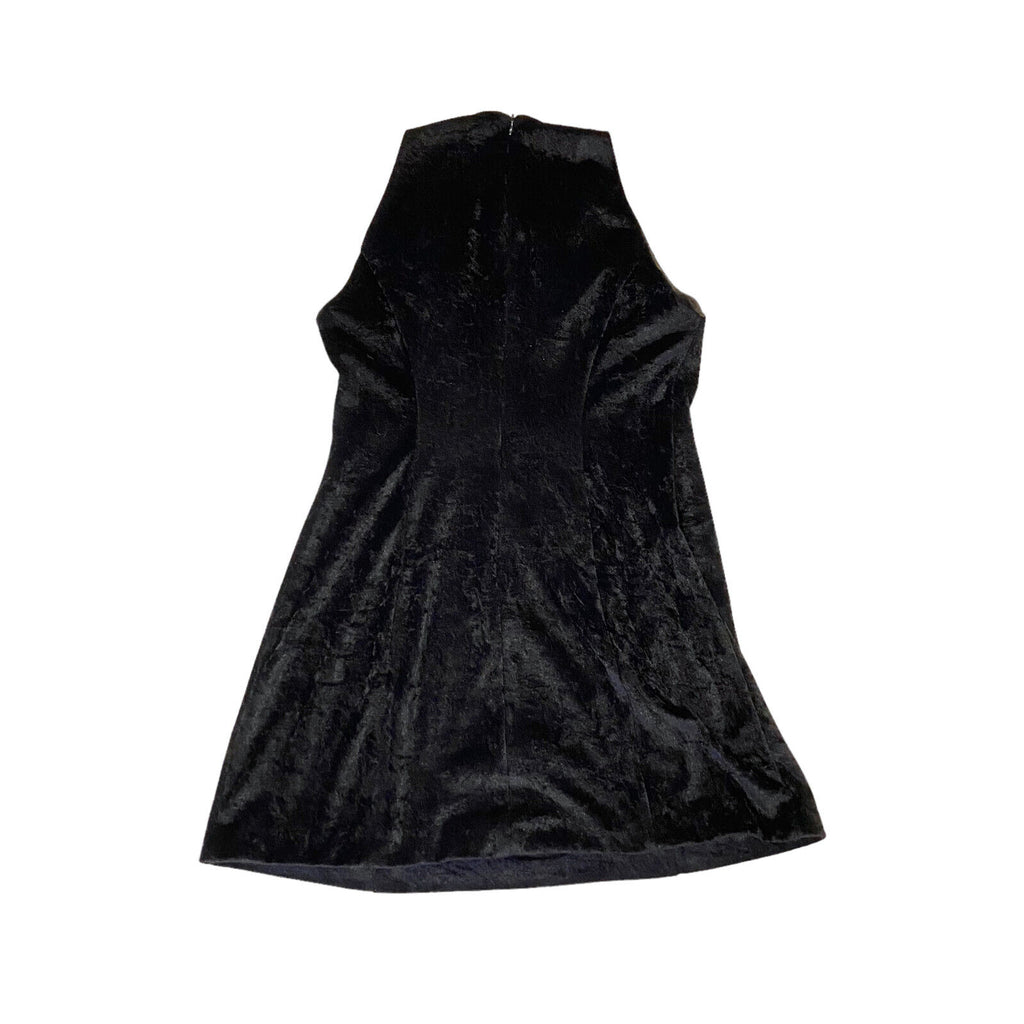 I Gabbiani Sleeveless Short Velour Tank Dress | Vintage High End Designer Black | Vintage Messina Hembry | Thrift | Second-Hand Messina Hembry | Used Clothing | Messina Hembry 