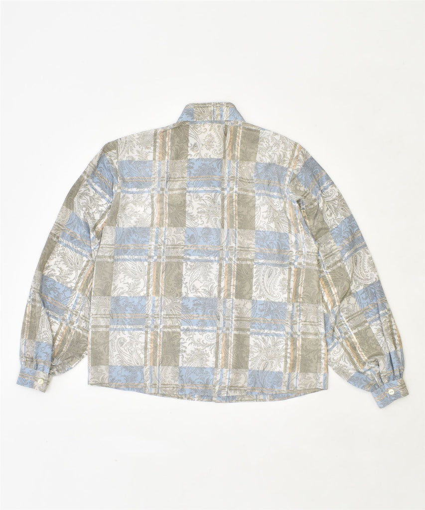 SOMMERMANN Womens Shirt Blouse EU 40 Medium Grey Paisley Polyester Vintage | Vintage | Thrift | Second-Hand | Used Clothing | Messina Hembry 
