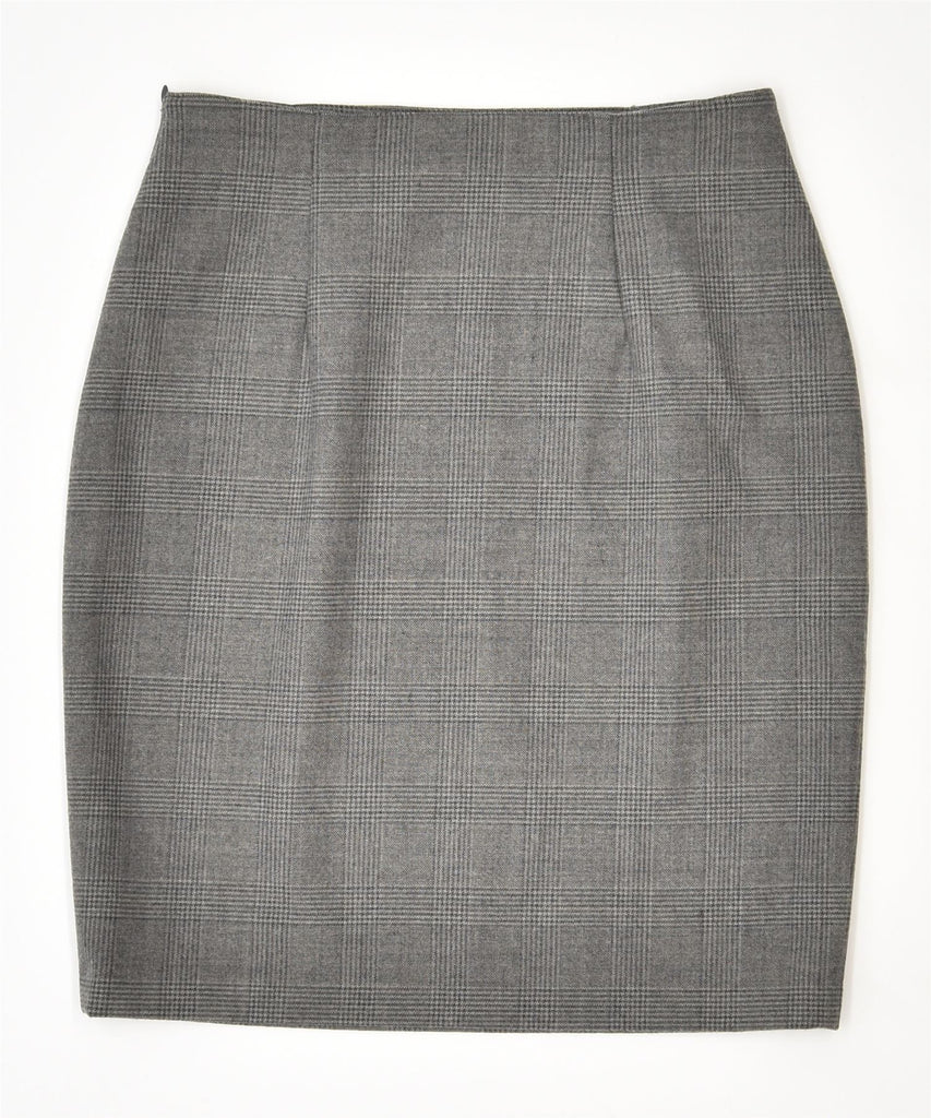 L.PUCCI Womens Mini Pencil Skirt IT 44 Medium W30 Grey Check Polyester | Vintage | Thrift | Second-Hand | Used Clothing | Messina Hembry 