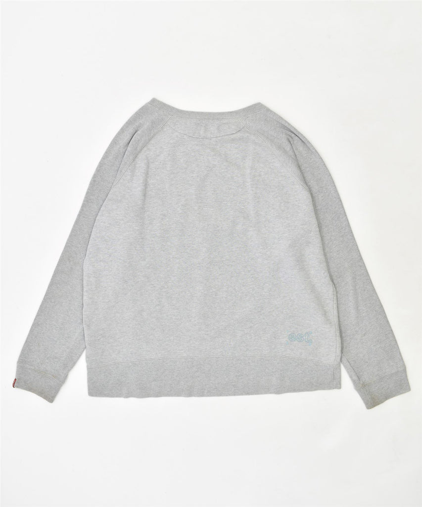 LEVI'S Womens Crop Sweatshirt Jumper UK 18 XL Grey | Vintage | Thrift | Second-Hand | Used Clothing | Messina Hembry 