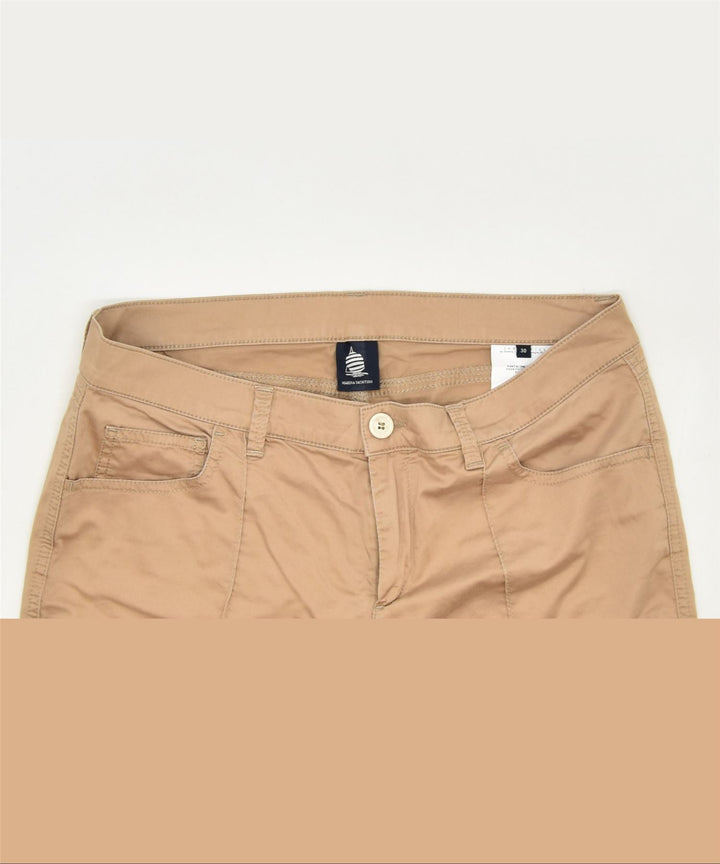 MARINA YACHTING Womens Slim Capri Trousers W30 L25 Brown Cotton Classic | Vintage | Thrift | Second-Hand | Used Clothing | Messina Hembry 