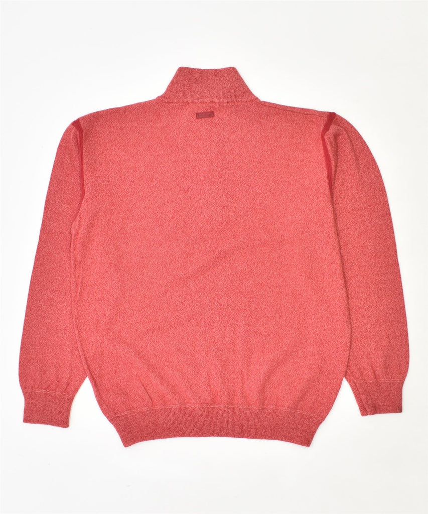 MARLBORO CLASSICS Mens Slim Fit Zip Neck Jumper Sweater 2XL Red Wool | Vintage | Thrift | Second-Hand | Used Clothing | Messina Hembry 