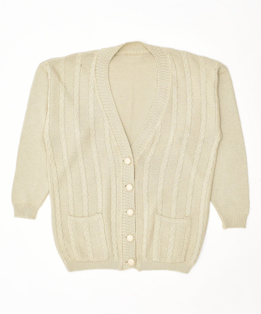 VINTAGE Womens Cardigan Sweater UK 18 XL Beige | Vintage | Thrift | Second-Hand | Used Clothing | Messina Hembry 