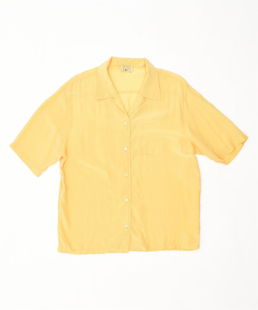 ELENA MIRO Womens Short Sleeve Shirt Blouse UK 18 XL Yellow Vintage | Vintage | Thrift | Second-Hand | Used Clothing | Messina Hembry 