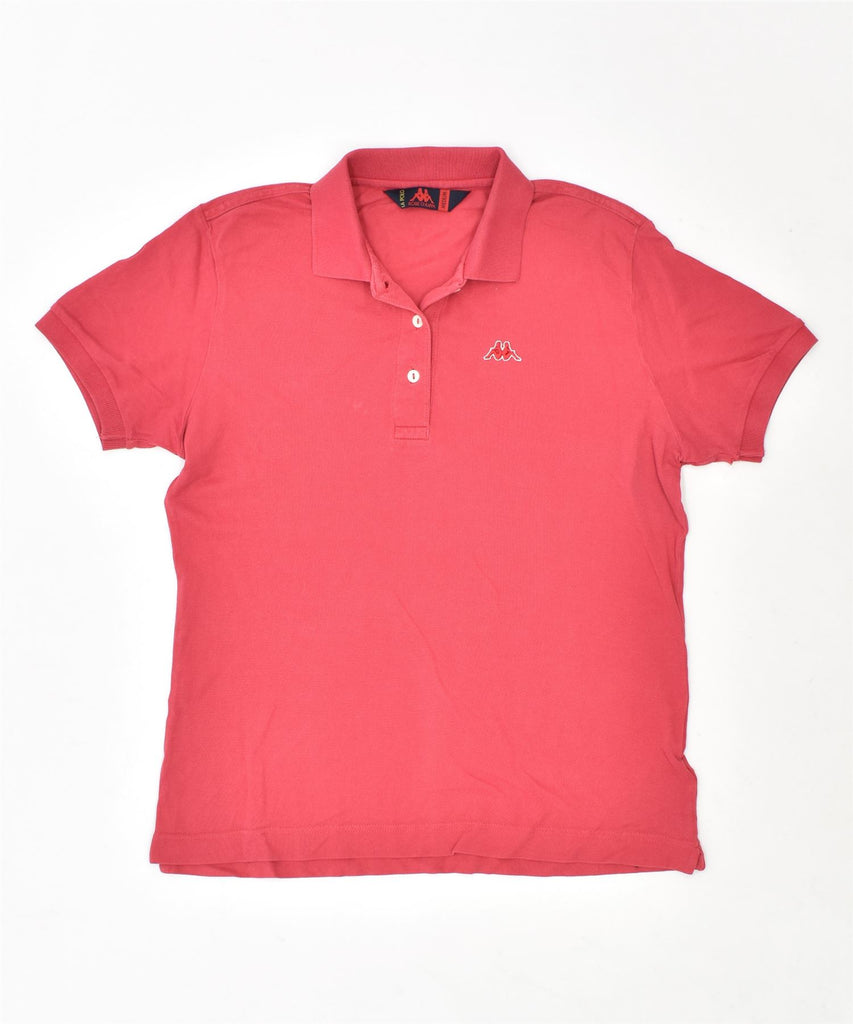 KAPPA Womens Polo Shirt UK 14 Medium Red Cotton | Vintage | Thrift | Second-Hand | Used Clothing | Messina Hembry 