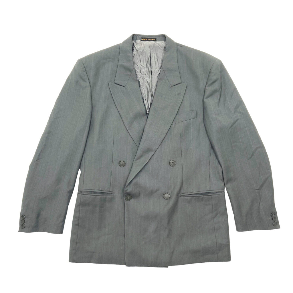 Roccobarocco Grey Double Breasted Blazer Jacket | Vintage High End Designer Suit | Vintage Messina Hembry | Thrift | Second-Hand Messina Hembry | Used Clothing | Messina Hembry 