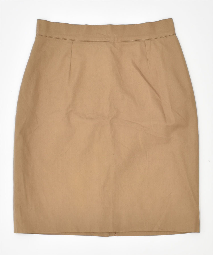 VINTAGE Womens Pencil Skirt IT 42 Medium W27 Brown Cotton | Vintage | Thrift | Second-Hand | Used Clothing | Messina Hembry 