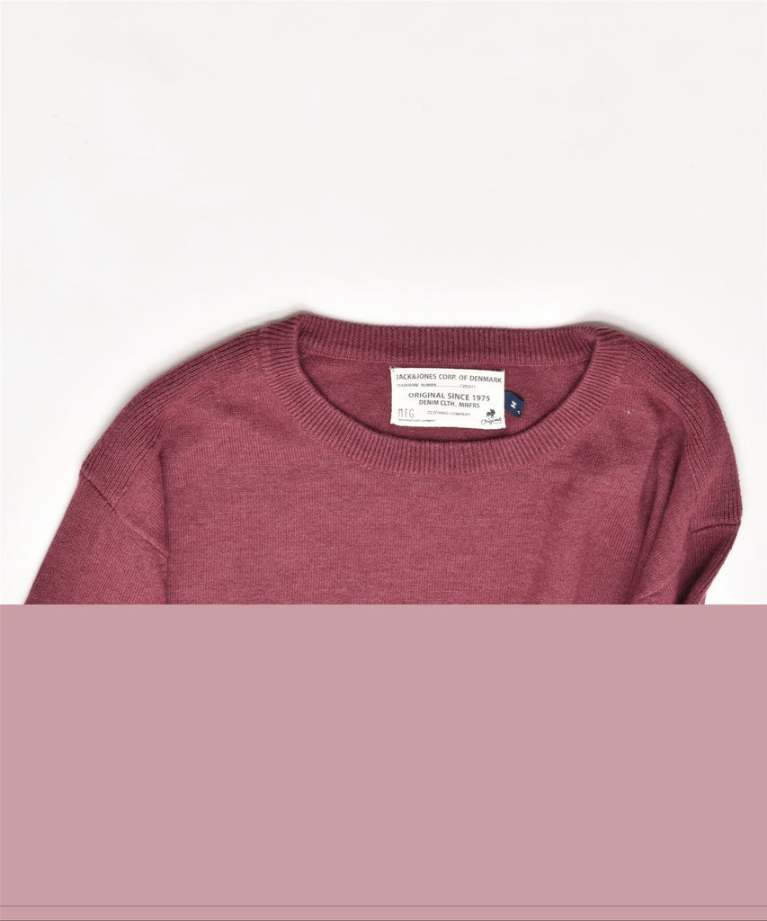 JACK & JONES Mens Crew Neck Jumper Sweater Medium Maroon Cotton | Vintage | Thrift | Second-Hand | Used Clothing | Messina Hembry 