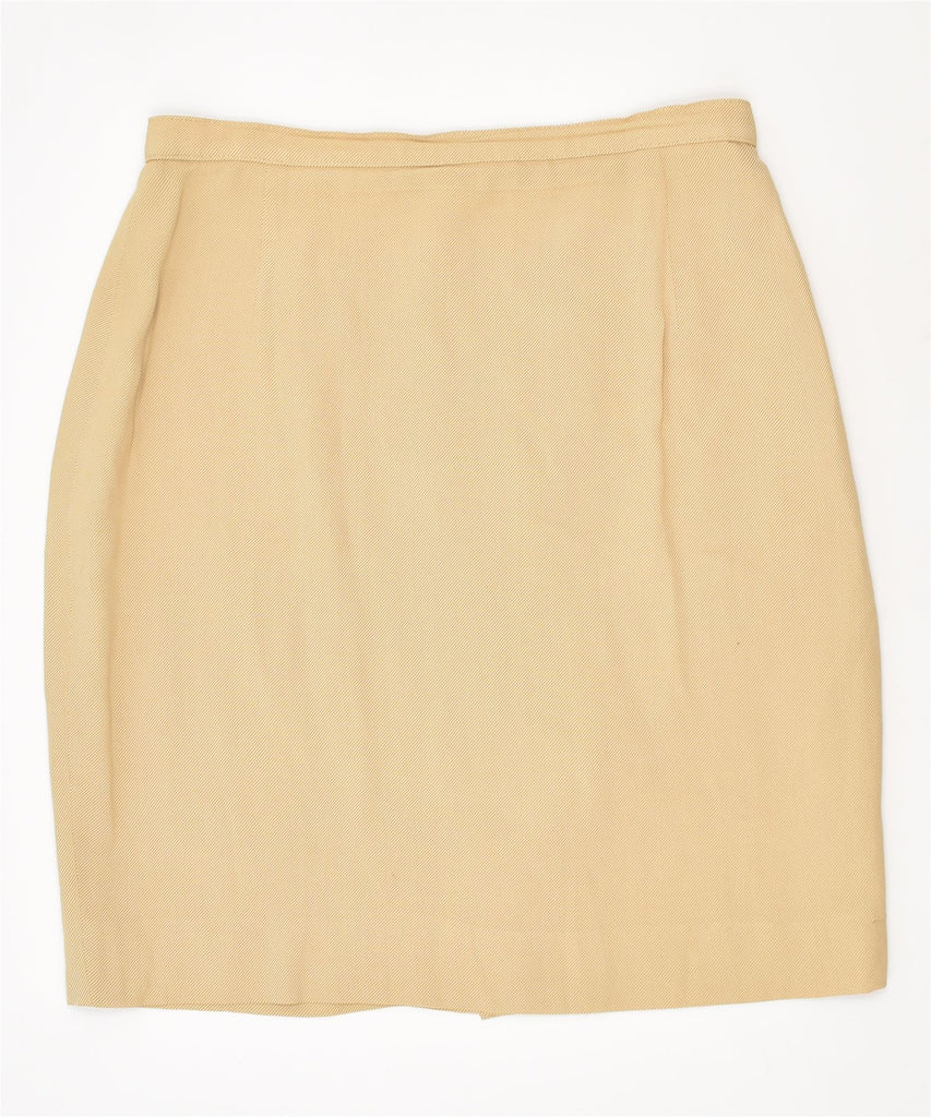 MARELLA Womens Pencil Skirt UK 10 Small W28 Beige Viscose | Vintage | Thrift | Second-Hand | Used Clothing | Messina Hembry 