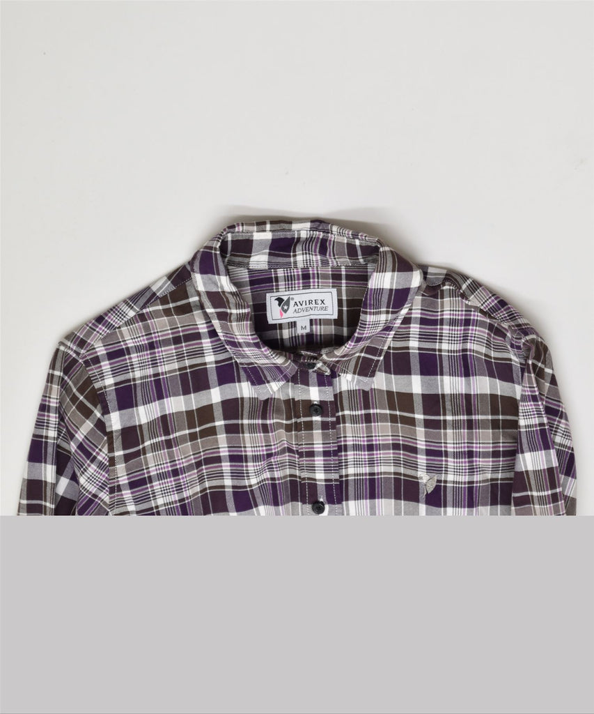 AVIREX Womens Shirt UK 12 Medium Purple Check Cotton | Vintage | Thrift | Second-Hand | Used Clothing | Messina Hembry 