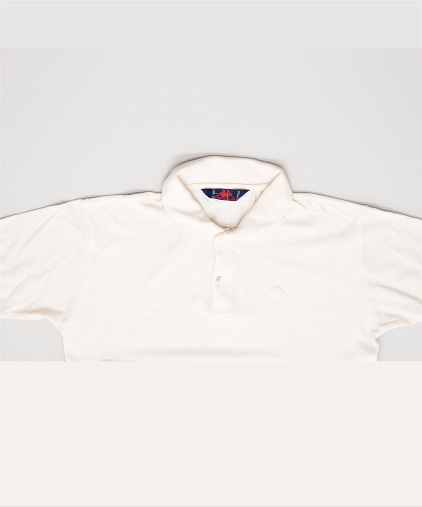 KAPPA Mens Polo Shirt Medium White Cotton Vintage | Vintage | Thrift | Second-Hand | Used Clothing | Messina Hembry 