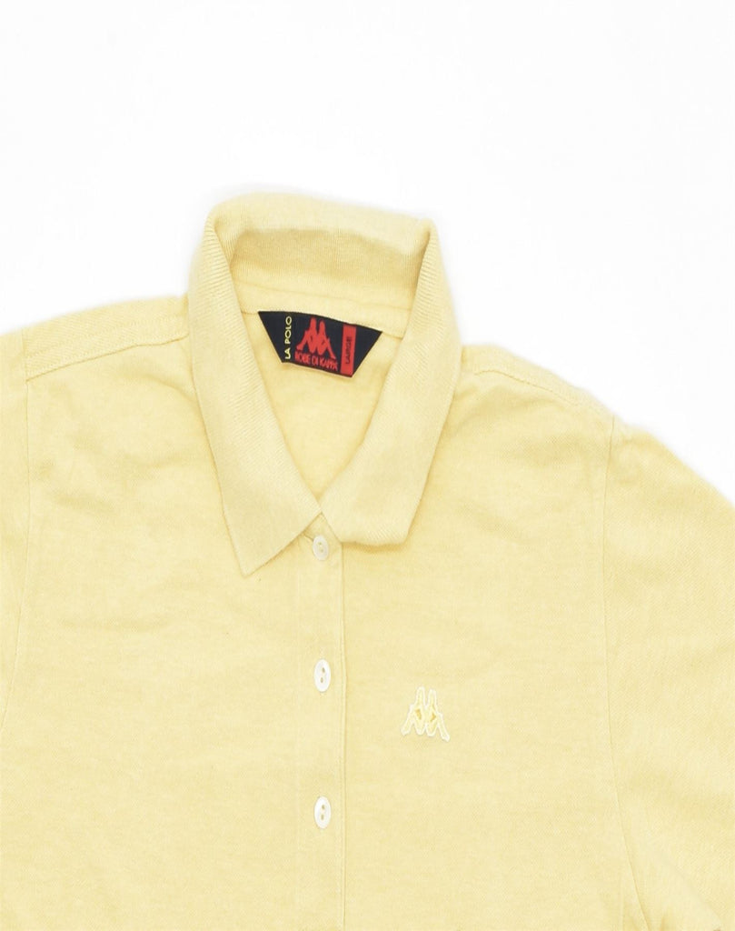 ROBE DI KAPPA Womens Polo Shirt UK 16 Large Yellow Cotton | Vintage | Thrift | Second-Hand | Used Clothing | Messina Hembry 