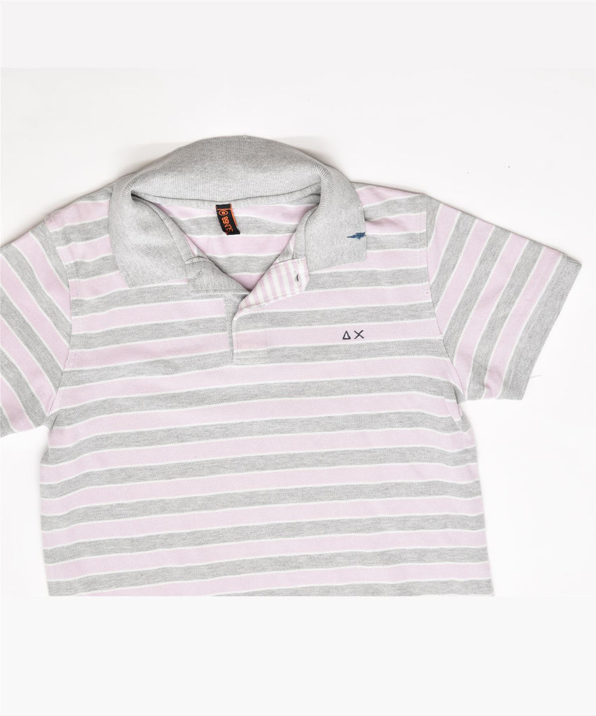 SUN68 Boys Polo Shirt 7-8 Years Pink Striped Cotton Vintage | Vintage | Thrift | Second-Hand | Used Clothing | Messina Hembry 