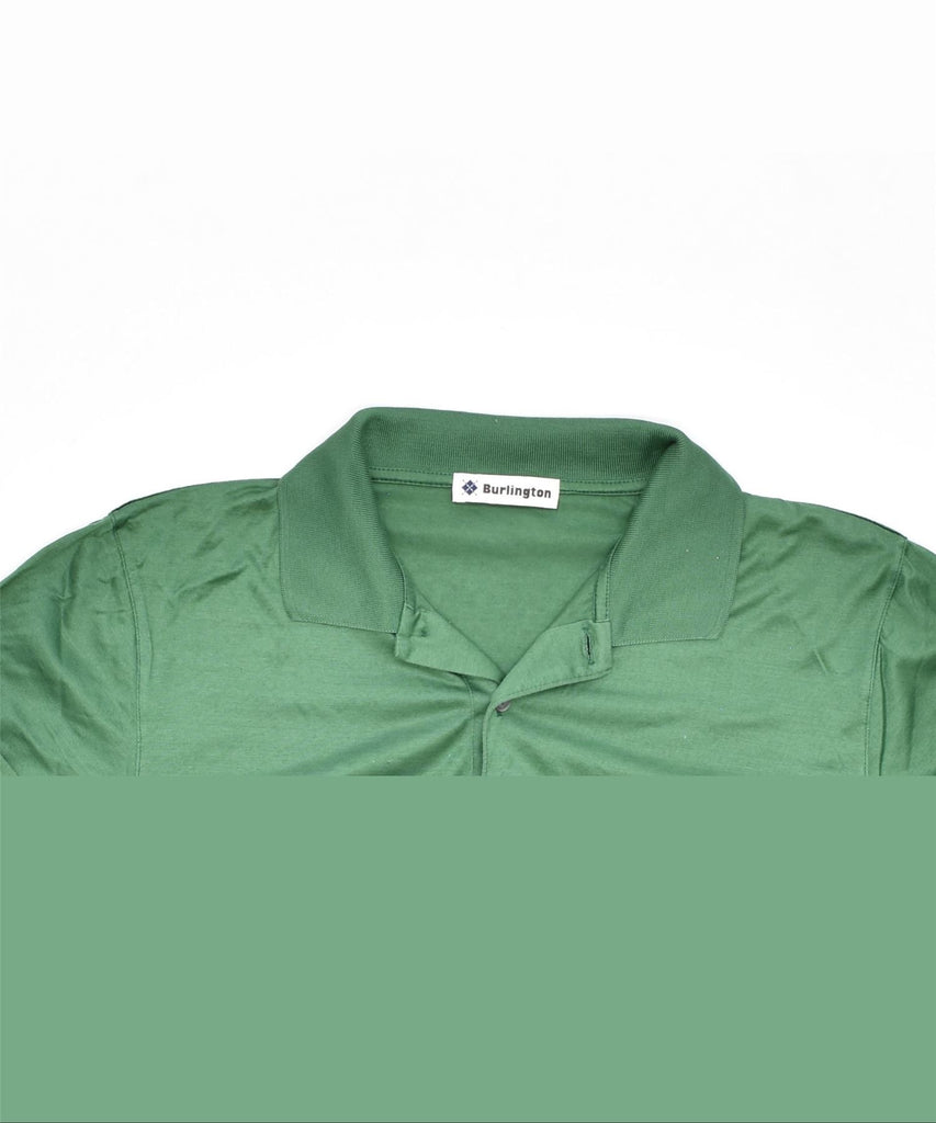 BURLINGTON Mens Polo Shirt Small Green Cotton Vintage | Vintage | Thrift | Second-Hand | Used Clothing | Messina Hembry 